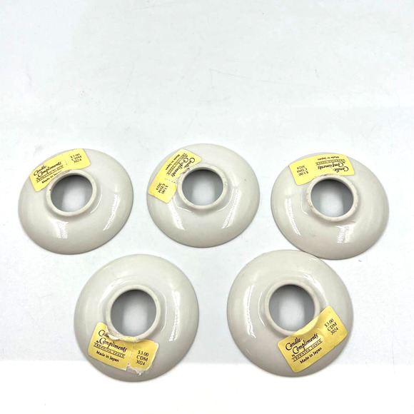 Vintage Crowning Touch  Lot Porcelain Poinsettia Candle Stick Holders Christmas - Picture 5 of 7